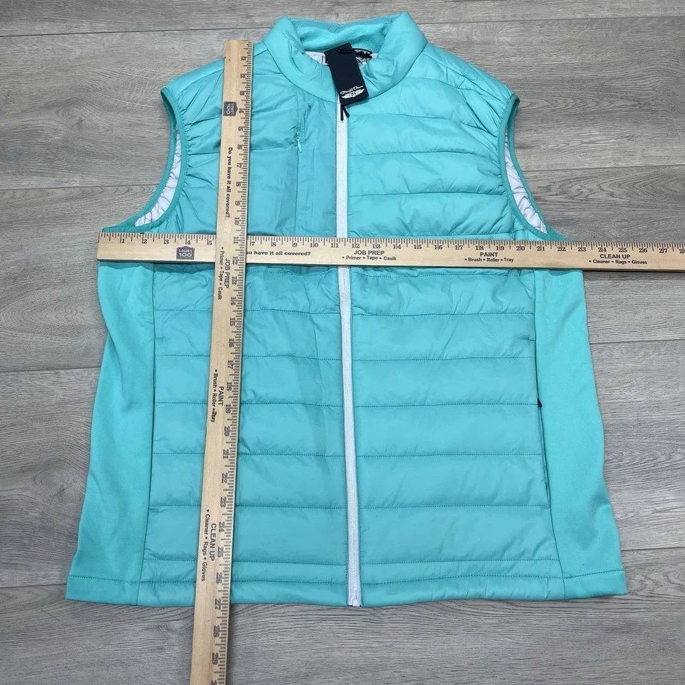 NWI Straight Down Alpha Vest Blue Teal Men Sz XL MARK STAIN Golf Puffer
